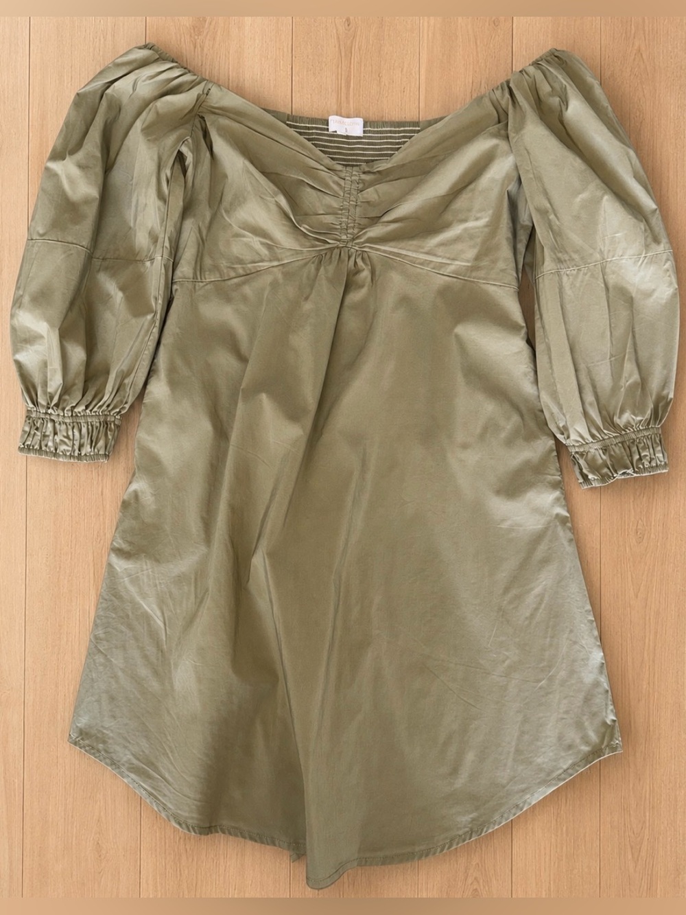 Olivaceous Olive Green Mini Dress Size L, fits like a M